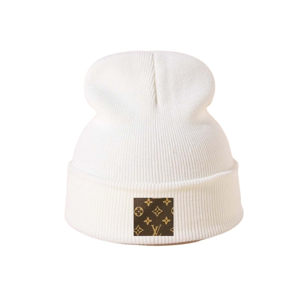 Custom Louis Vuitton Toque/Hat - White LV